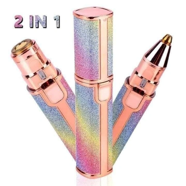 daily days 2-in-1 USB Rechargeable Flawless Hair Remover & Eyebrow Trimmer for Women – Rainbow Color
