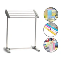 DAILY DAYS Mobile Towel Rack Steel and Plastic Made Multi-Purpose Mobile Towel and Cloth Rack Holder Towel Stand Drying Holder for Kitchen, Bathroom or Pantry Area etc