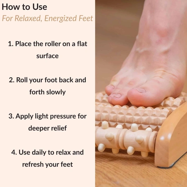 DAILY DAYS Wooden Roller Foot Massager Big Size Body Stress Buster & Accupressure Point Device Relaxation Health Care Product foot massager and Legs Pain Relief Massager | set of 1
