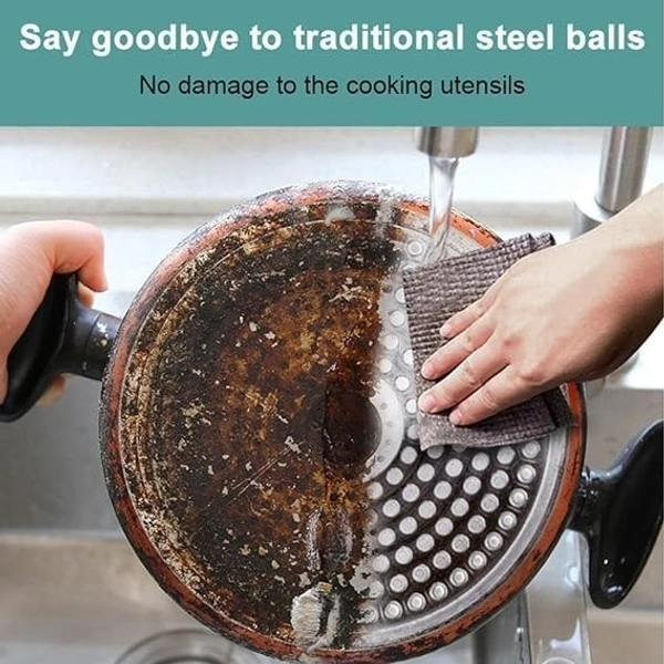 daily days Heavy-Duty Kitchen Scrub Cloth Roll | Wear-Resistant Metal Wire Texture Cleaning Rags | Reusable, Lint-Free, Non-Scratch Scouring Pads for Dishes, Pans, Stovetops & Surfaces (Paper Towel)