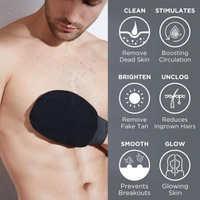 DAILY DAYS Exfoliating Scrub Glove Shower Scrub Gloves Body Facial Tan Massage Mitt (Pack of 1, Black)