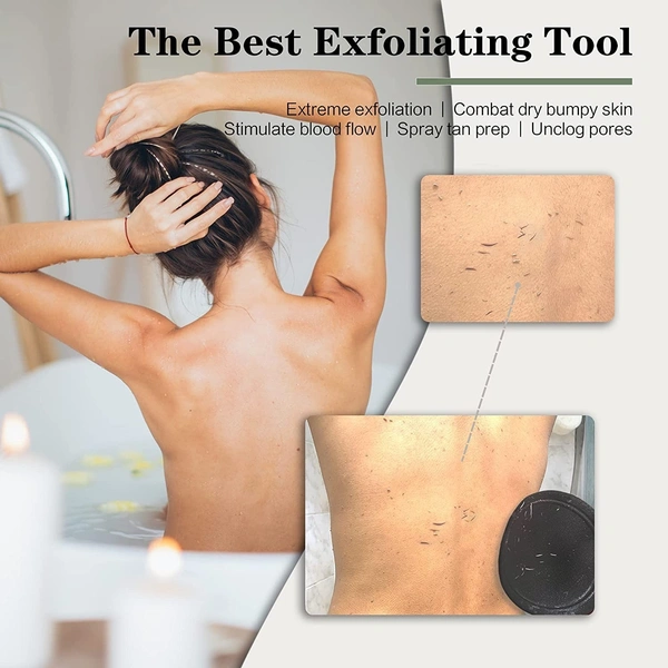 DAILY DAYS Exfoliating Scrub Glove Shower Scrub Gloves Body Facial Tan Massage Mitt (Pack of 1, Black)