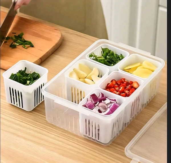 6 PARTITION FRIDGE CONTAINER 