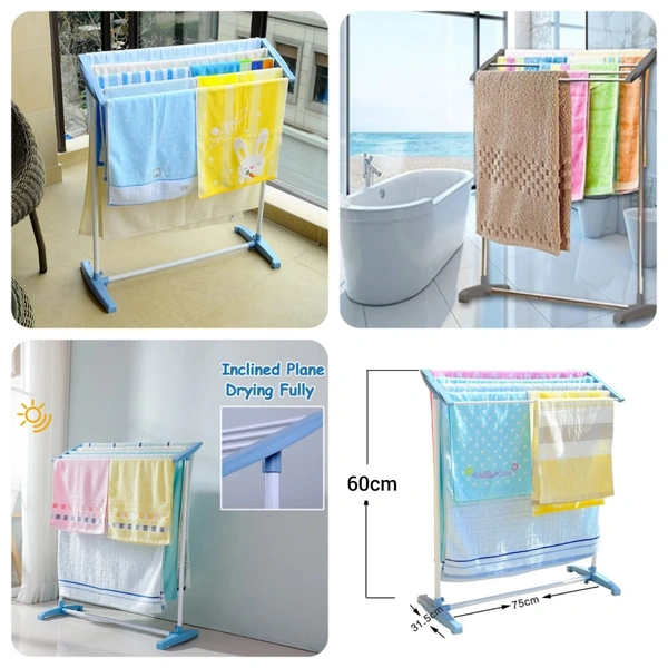 DAILY DAYS Mobile Towel Rack Steel and Plastic Made Multi-Purpose Mobile Towel and Cloth Rack Holder Towel Stand Drying Holder for Kitchen, Bathroom or Pantry Area etc