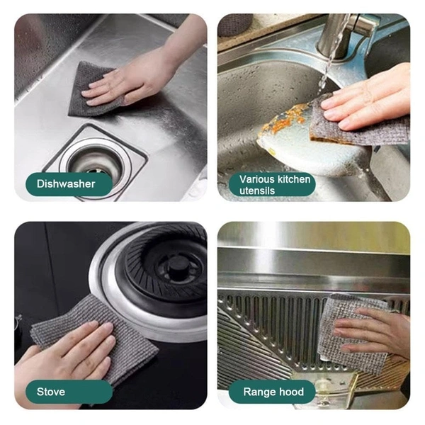 daily days Heavy-Duty Kitchen Scrub Cloth Roll | Wear-Resistant Metal Wire Texture Cleaning Rags | Reusable, Lint-Free, Non-Scratch Scouring Pads for Dishes, Pans, Stovetops & Surfaces (Paper Towel)