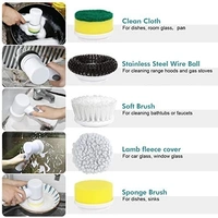 5 in 1 Magic Brush Nylon Bathtub Electric Multi-Functional Household Cleaning Brush USB Rechargeable Tiles Cleaning Brushes with 3 Brush Heads Cleaning Supplies Spin Scrubber (Multicolor)