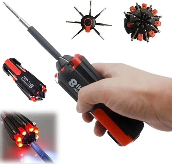 daily days 8 in 1 Multi Portable Screwdriver Tools Set with 6 LED Torch