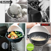 daily days Wet Basket 9 in 1 Vegetable Cutter with Drain Wet Basket Kitchen Shredder Grater Slicer Magic Multifunctional Rotate Vegetable Cutter