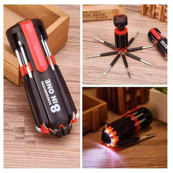 daily days 8 in 1 Multi Portable Screwdriver Tools Set with 6 LED Torch
