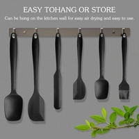 daily days ilicone Spatula Set - 6 Piece Non-Stick Silicone Spatula Set with Stainless Steel Core - Heat-Resistant Spatula Kitchen Utensils Set for Cooking, Baking and Mixing (Black)