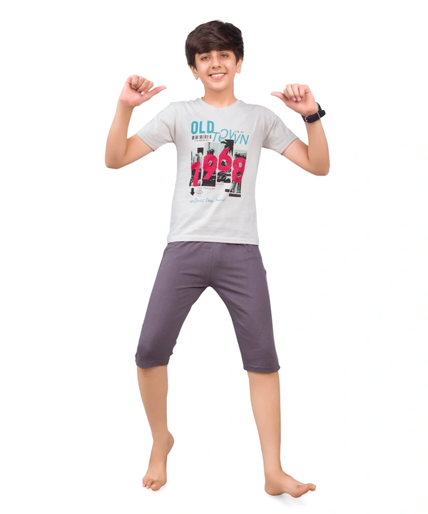 Vee Max Boys Printed Collar Night Suit