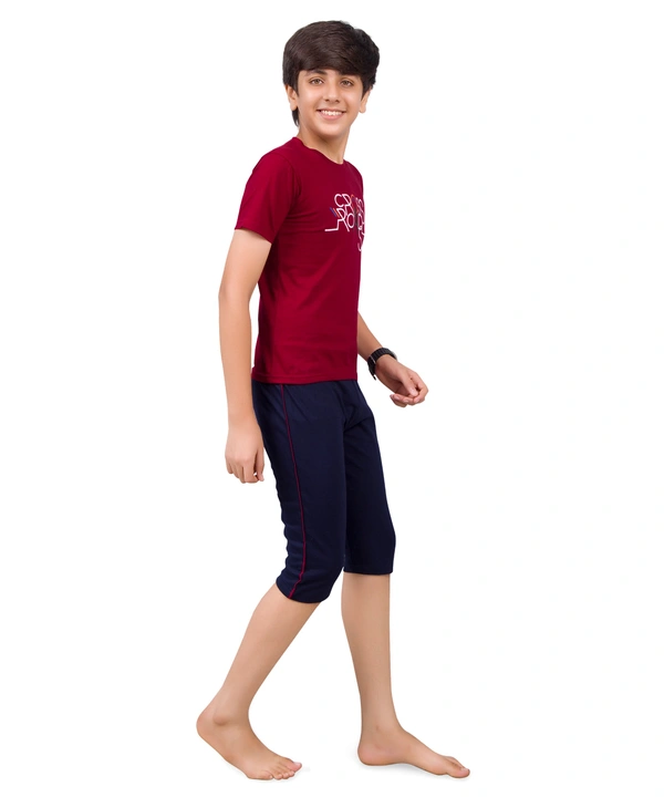 Vee Max Boys Printed Collar Night Suit