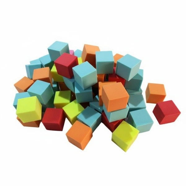 URBAN-X® Soft Foam Cubes, Colorful Flame Retardant Pit Blocks Foam Pit Cubes for Trampoline Arenas, Gymnastics, Playground, 6"x6"x6" (Black, Blue, Pink, Yellow) - Set of 500