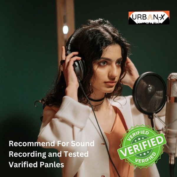 URBAN-X Pyramid Soundproofing Studio Acoustic Foam 1'x1' - 1 Inches 50D High Density, Soundproof Foam, Noise Reduction Panels, Echo Absorption - Pack of 108 + 2 Adhesive Spray, Aqua Green and Red, 25mm Thickness