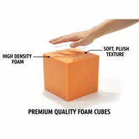 URBAN-X® Soft Foam Cubes, Colorful Flame Retardant Pit Blocks Foam Pit Cubes for Trampoline Arenas, Gymnastics, Playground, 6"x6"x6" (Black, Blue, Pink, Yellow) - Set of 20