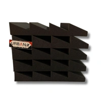 Urban-X URBAN-X T-Wedge Soundproofing Studio Acoustic Foam 1'x1' - 2 Inches 50D High Density, Soundproof Foam, Noise Reduction Panels, Echo Absorption - Set of 60, Black