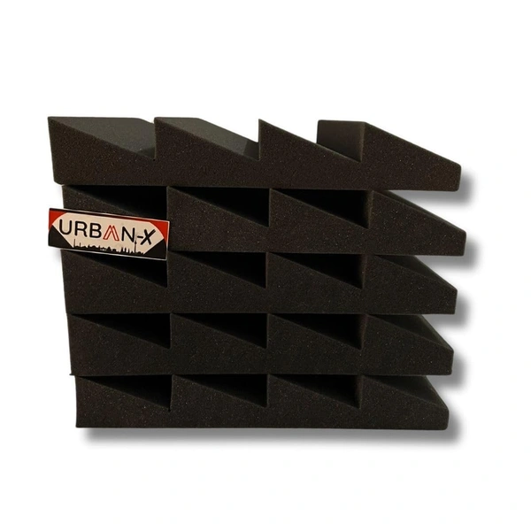 Urban-X URBAN-X T-Wedge Soundproofing Studio Acoustic Foam 1'x1' - 2 Inches 50D High Density, Soundproof Foam, Noise Reduction Panels, Echo Absorption - Set of 72 Self Adhesive