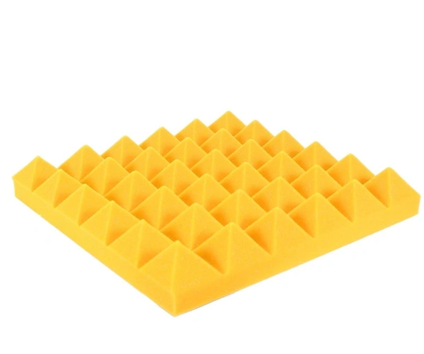 Urban-X URBAN-X® Pyramid Soundproofing Studio Acoustic Foam 1'x1' ft. - 2 Inches 50D High Density, Soundproof Foam, Noise Reduction Panels, Echo Absorption - Set of 18, Yellow