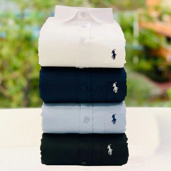 RL Polo Men's Plain Shirt Combo - Pack of 4 | Premium Cotton | Casual & Formal Wear - XL-42