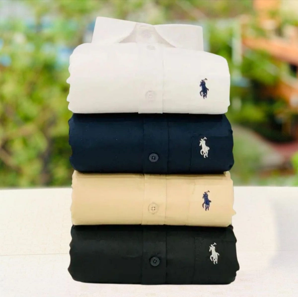 RL Polo Men's Plain Shirt Combo - Pack of 4 | Premium Cotton | Casual & Formal Wear - XXL-44