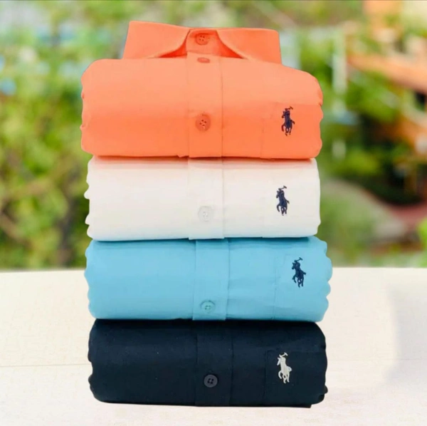 RL Polo Men's Plain Shirt Combo - Pack of 4 | Premium Cotton | Casual & Formal Wear - XL-42