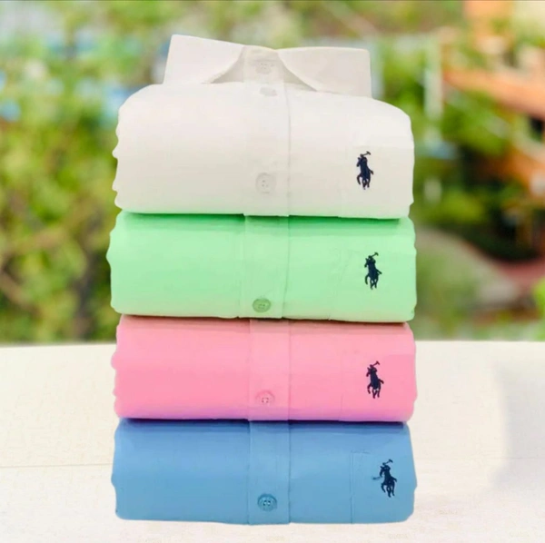 RL Polo Men's Plain Shirt Combo - Pack of 4 | Premium Cotton | Casual & Formal Wear - XXL-44
