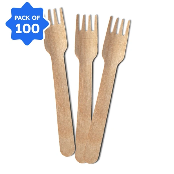 140 mm. Wooden Fork (Pack Of 100 Pcs)