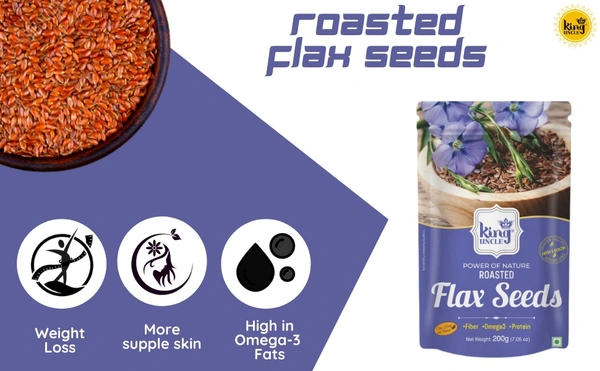 King uncle Roasted Flax Seeds - 200g, NA, NA