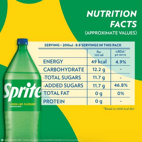 Sprite lemon lime flavoured - 2 L, NA, NA