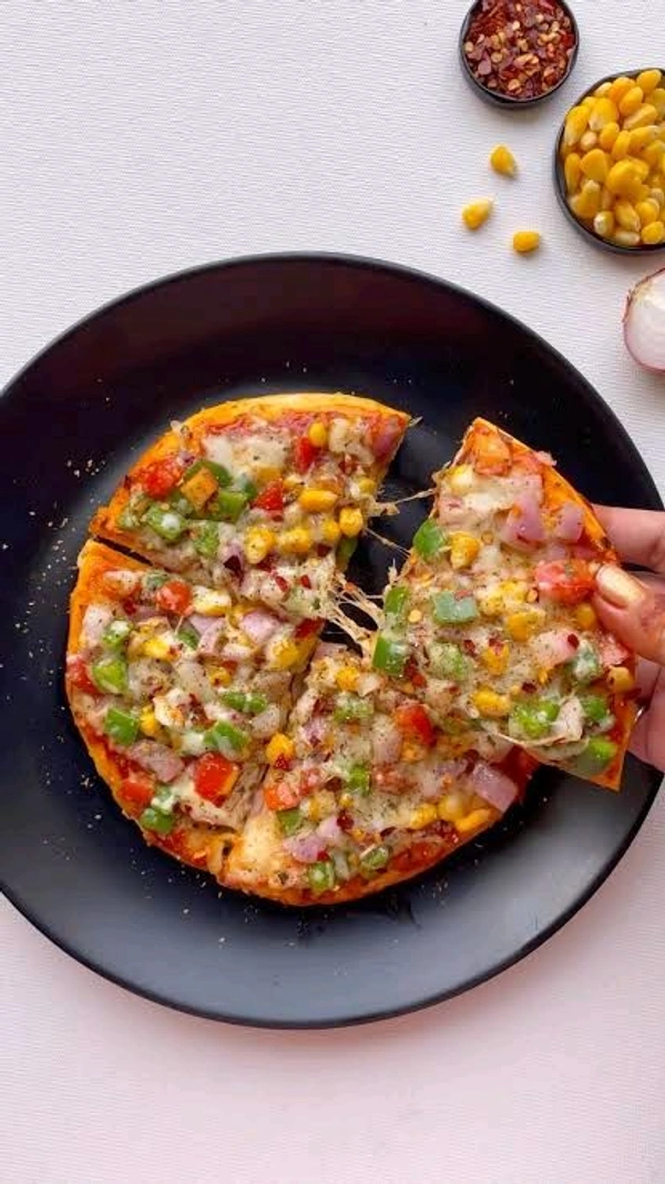 Veg Cheese Pizza Tomato Onion Capsicum - Obra, 8 Inch