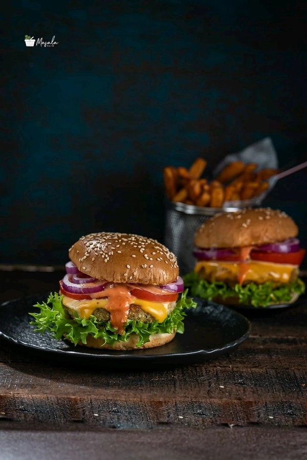 Amul Tikki Burger - half