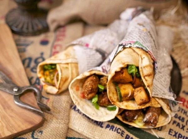 Mushroom Masala Roll - half