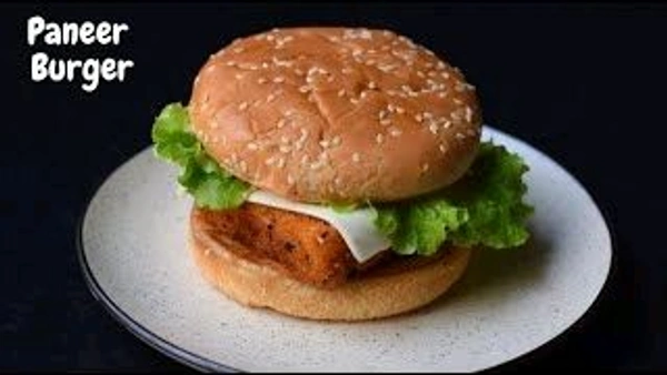 Veg Crunchy Paneer Burger - half