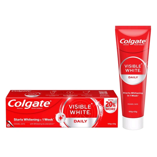 Colgate Toothpaste - 120Gm, Visible White Daily