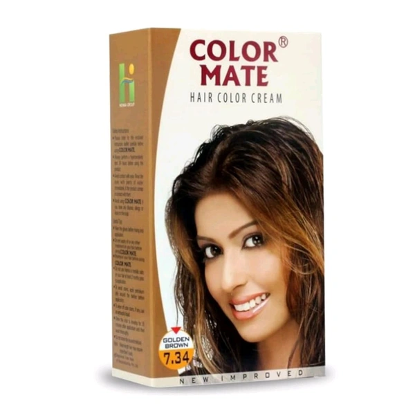 Color Mate Tube Colour - 65ml, Golden Brown 7.34