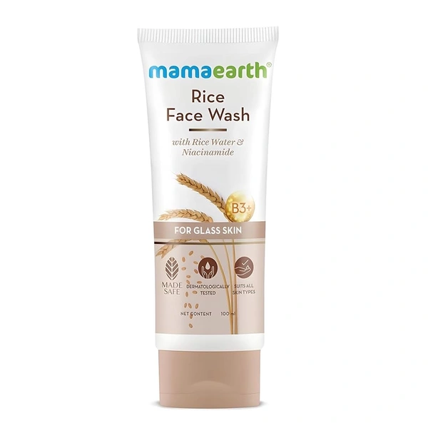 Mama Earth Face Wash - 100ml, Rice
