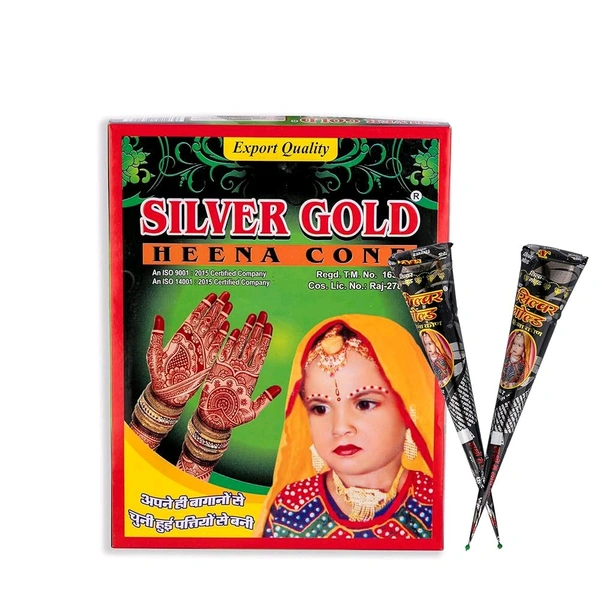 Silver Gold Mehandi Cone - 12N