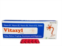 ZANE PHARMACEUTICALS Vitazyl Forte Tablet – Powerful Vitamin B Complex Supplement for Energy & Nerve Health - 10*50 TAB