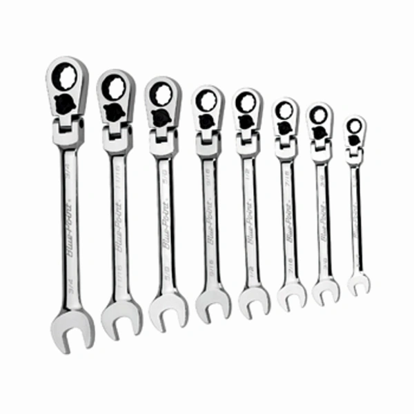 Ratcheting Wrench Set, Flex Head, 8pcs