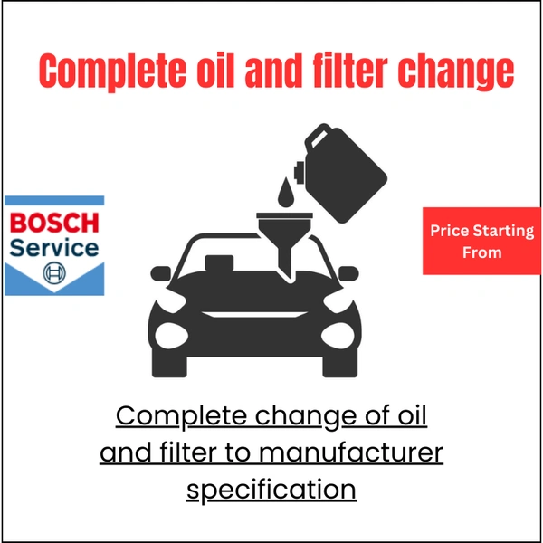 BOSCH AUTHORISED MULTI BRNAD CAR SERVICE Complete oil and filter change -