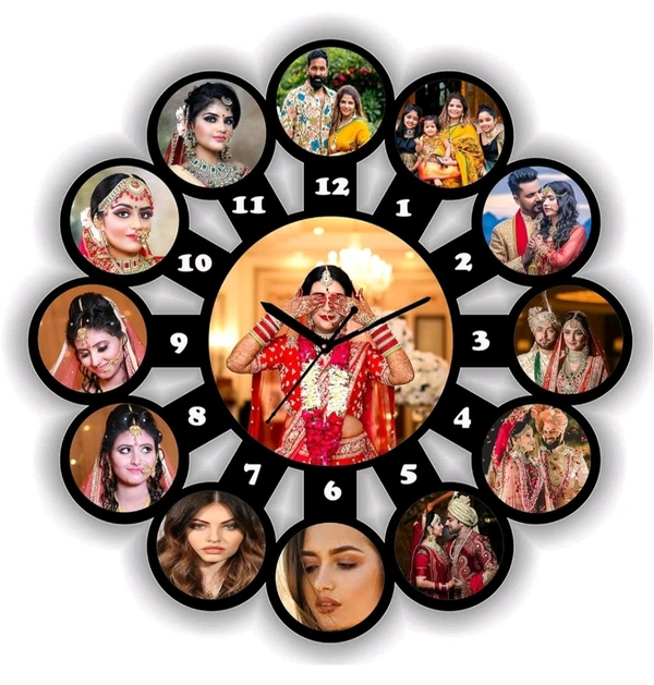 Round MDF CLOCK - There is no Glass, Required 13 Phots, 12*12