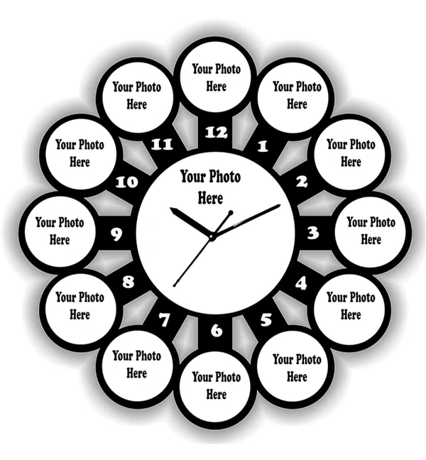 Round MDF CLOCK - There is no Glass, Required 13 Phots, 12*12