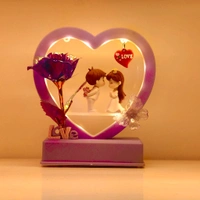 Melody Love Lighting&Music Cute Couple Frame With 🌹 Rose 001 - VIOLET