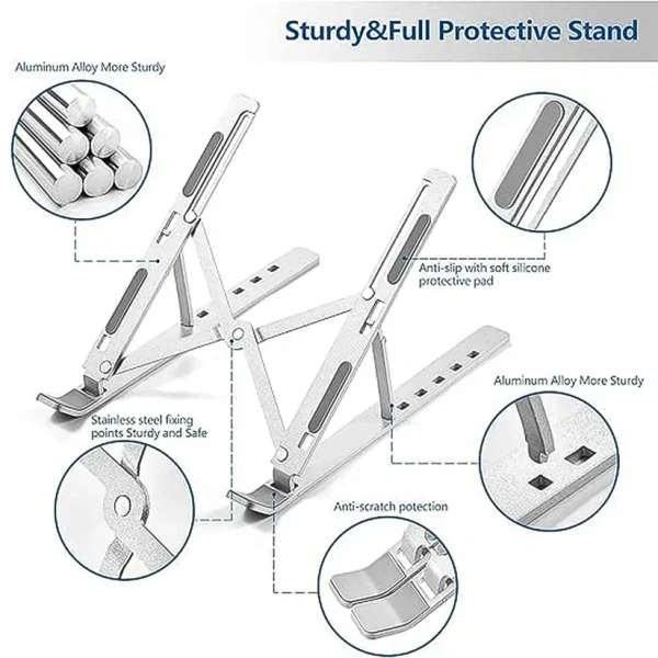 Home Foldable Height Adjustable Laptop Stand (1 Pc)