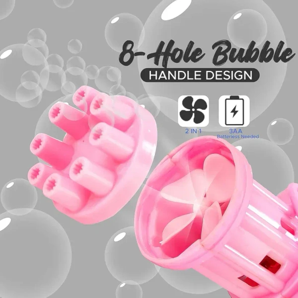 8-Hole Battery Operated Bubbles Gun Toys For Boys And Girls