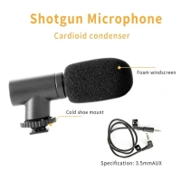 Vlogging Kit For Video Making With Mic Mini Tripod Stand, LED Light & Phone Holder Clip For Making Videos