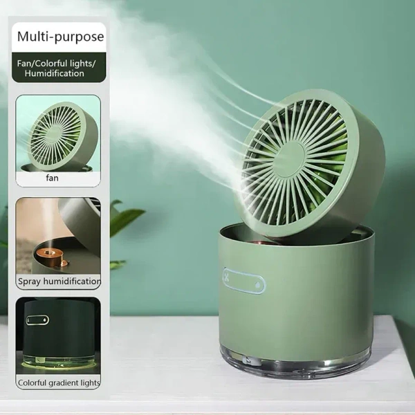 Mini Desktop Cooling Fan With Humidifier Spray