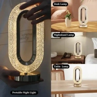 TOUCH CONTROL CRYSTAL TABLE DESK LAMP, 3-WAY DIMMABLE LIGHT, USB RECHARGEABLE CRYSTAL DIAMOND TABLE LAMP, EXQUISITE NIGHT STAND LIGHT LAMP BESIDE LAMP FOR BEDROOM LIVING ROOM, DECORATIVE DESK LAMP