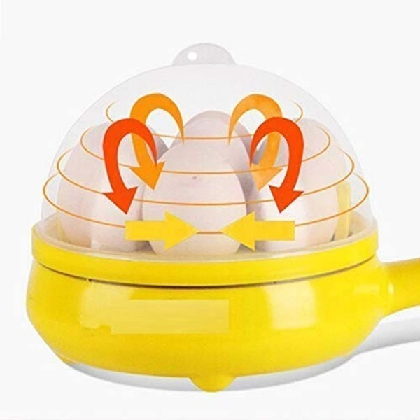 Multi Functional Electric 2 In 1 Egg Frying Pan With Egg Boiler Machine Measuring Cup With Handle