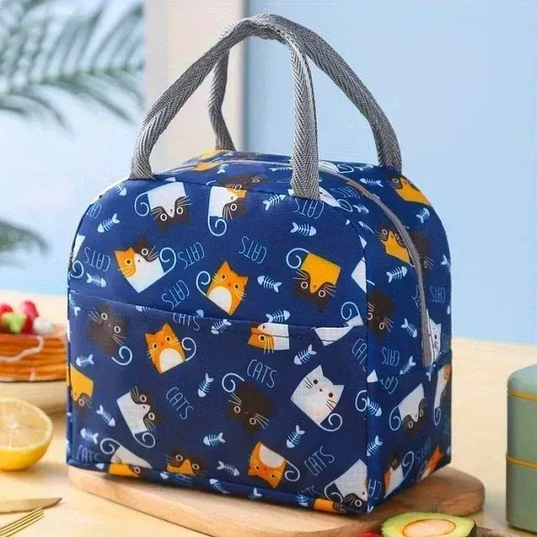 Random Print Lunch Bag With Pocket